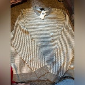 Men’s Michael Kors XXL gray and white striped sweater